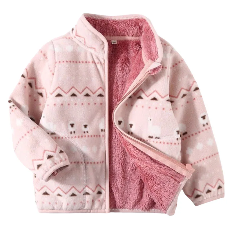 2-8T auto's allemaal bedrukte kinderkleding voor jongens meisjes winterfleecejassen met rits schattige kleding hete verkopende dikke babyjassen