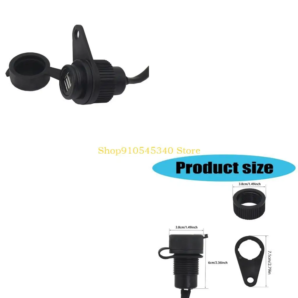 U2JA USB Adapter Waterproof Charging Socket USB Outlet Adapter Double USB Charging Outlet Converter for XSR700