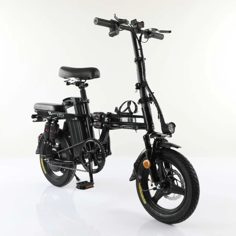 500W Rear Hub Drive 48V 15Ah Lithium Battery Aluminum Frame 3 Speed Portable Folding E-Bike Equipped With Disc Brake For Daily C