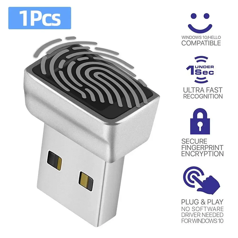 

USB Fingerprint Reader Module for Windows 7 10 11 Hello Biometric Scanner Padlock for Laptops PC Portable Fingerprint Unlock