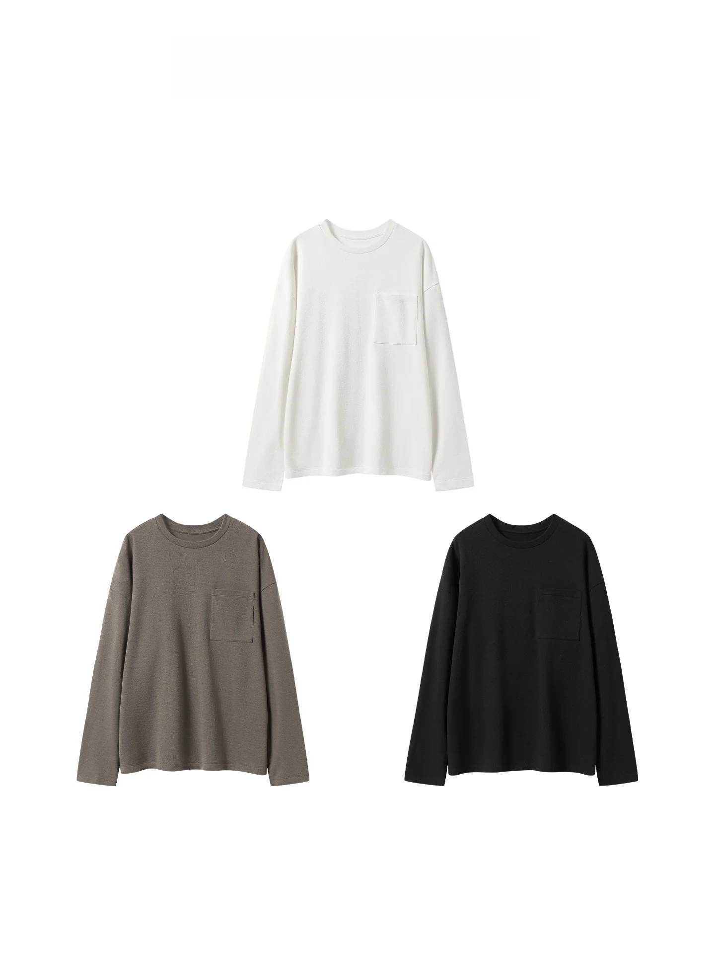 

Jaja Autumn Cotton Terry Towel Fabric Loose Long Sve T-irt Neutral Workwear ket Design Low Waist Chinese Sle Women'...