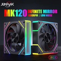 JUMPEAK MK120 ARGB Infinite Mirror 120mm Wentylator chłodzący PWM Cichy 12cm Wentylatory RGB do obudowy komputera PC Szafka CPU Chłodnica wodna