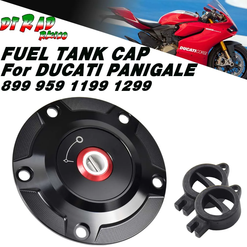 For DUCATI PANIGALE 1199/S/R 1299 899 959 Billet Fuel Tank Cap Key Locking System Petrol Plug Motorcycle Gas oline Airbox Cover