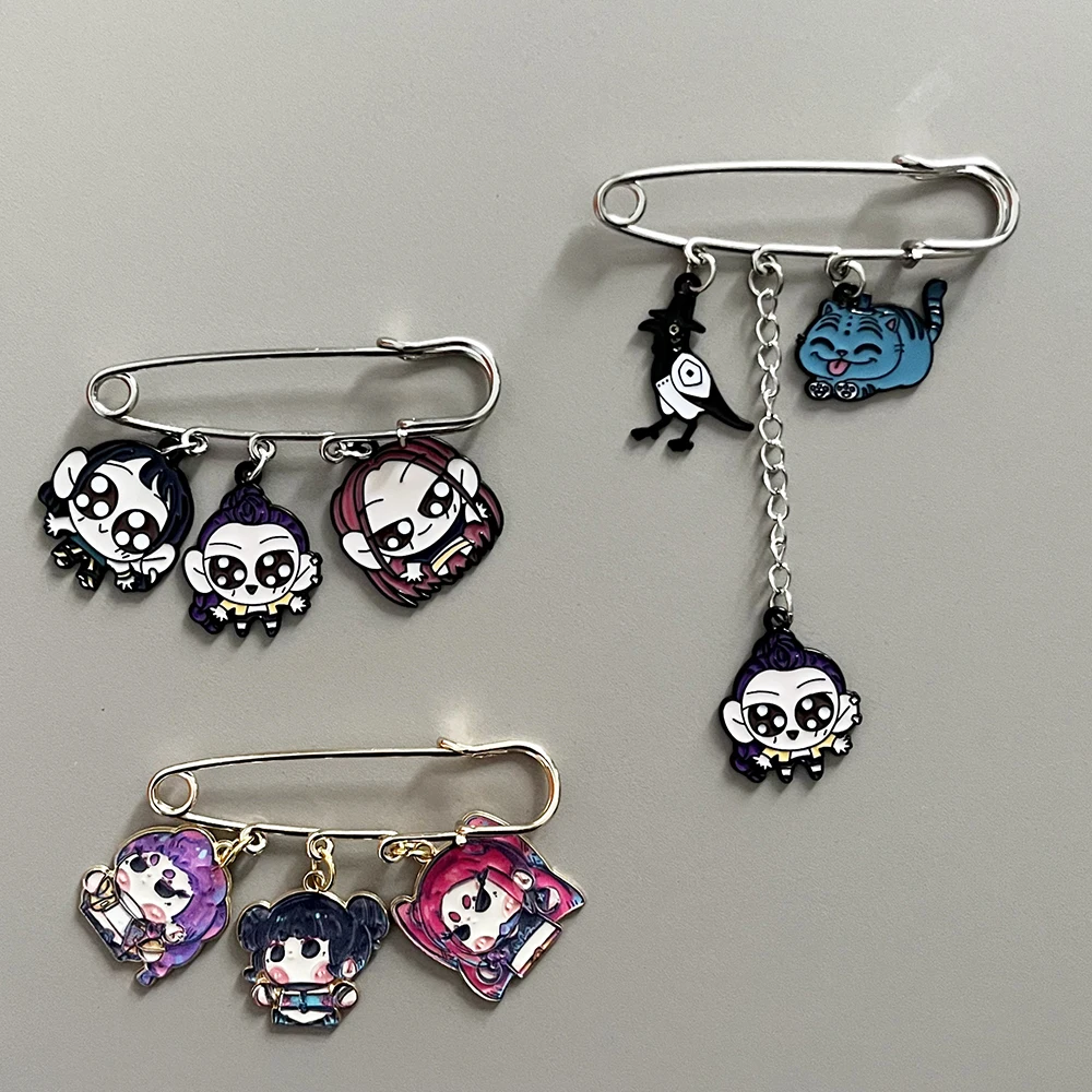 KPop شيطان الصيادين الرسوم المتحركة فيلم المينا دبابيس لطيف دبوس أمان بروش التلبيب شارة بدبوس مجوهرات الأزياء للملابس والاكسسوارات #3