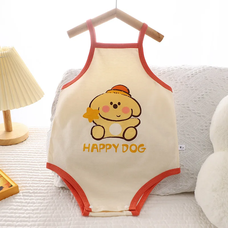 2024 Infant Climbing Clothes Summer New Boys Thin Girls Sling Newborn Children Triangle Climbing Romper