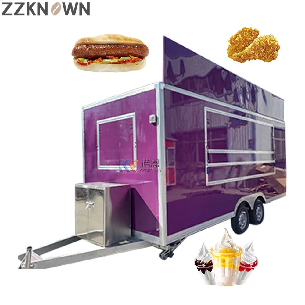 Fast Food Cart Mobile BBQ Trailer Coffee Ice Cream Cart Street Food Trailers Fully Equipped Europe Al-ko