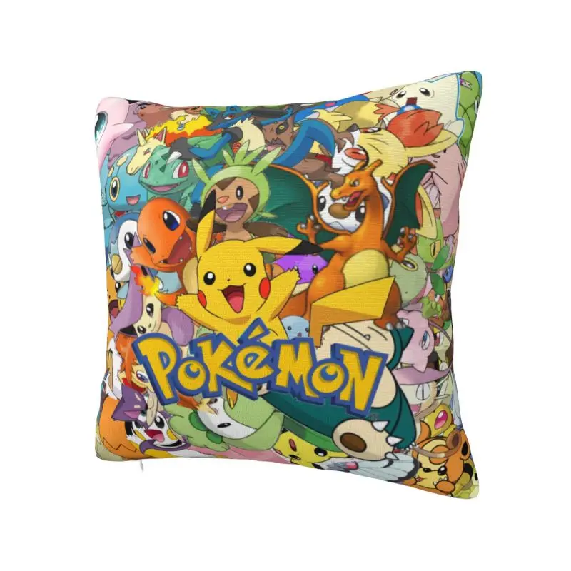 Custom Pokemons Pikachus Cushion Cover 35x35 Cm Soft Polyester Throw Pillow Case For Sofa ChairDecoration Bedding Pillowslip