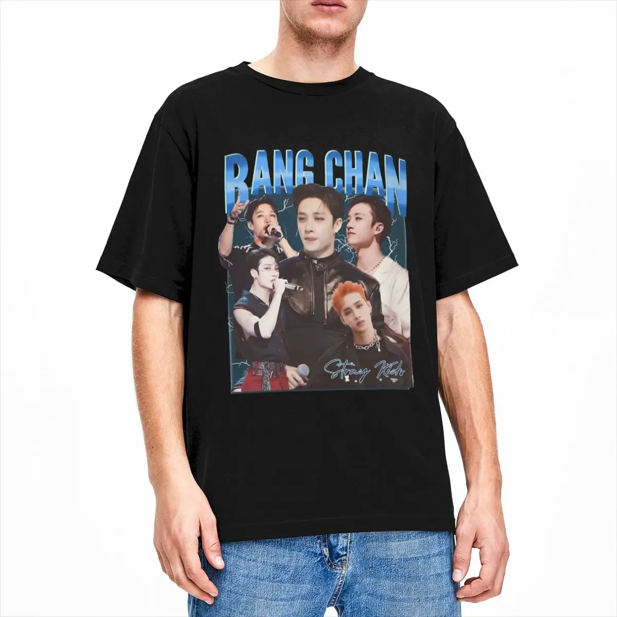 Bang Chan Kpop T-Shirt Koren Star Hip Hop T-Shirts Short Sleeve Street Style Tshirt Summer Cotton O Neck Plus Size 5XL Top Tees