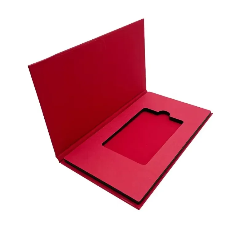 

Wholesale Foil Stamping Logo Superb Metal Card Luxury Paper Magnetic Card Holder Gift Box for Packaging