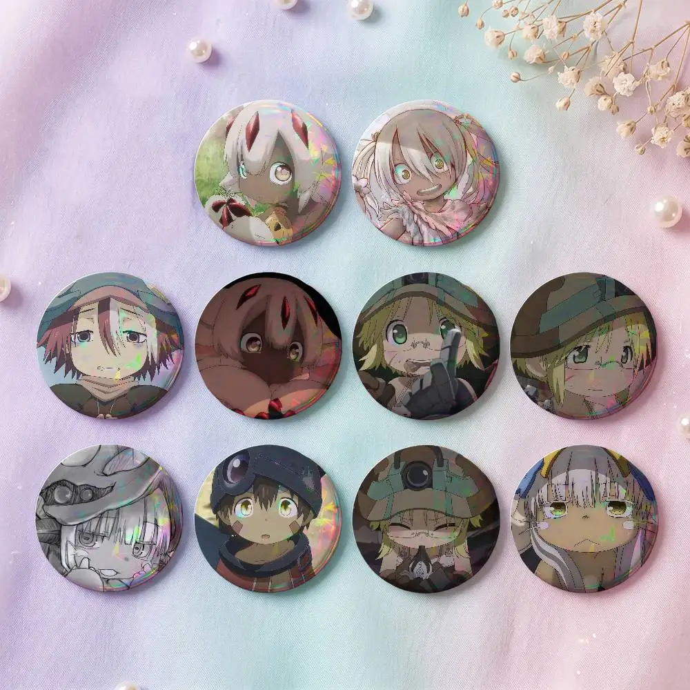 Cute Anime Made In Abyss Badges 25 32 44 58 75 Mm Round Cosplay Pin Bag Decor Fans Collect Friends Gifts Brooch Souvenir