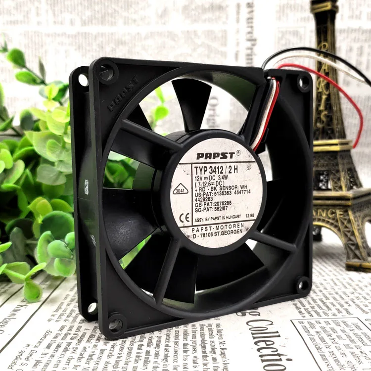 ORIGINAL GERMANY TYP 3412 2H 12V 3.4W 9025 CASE COOLING FAN