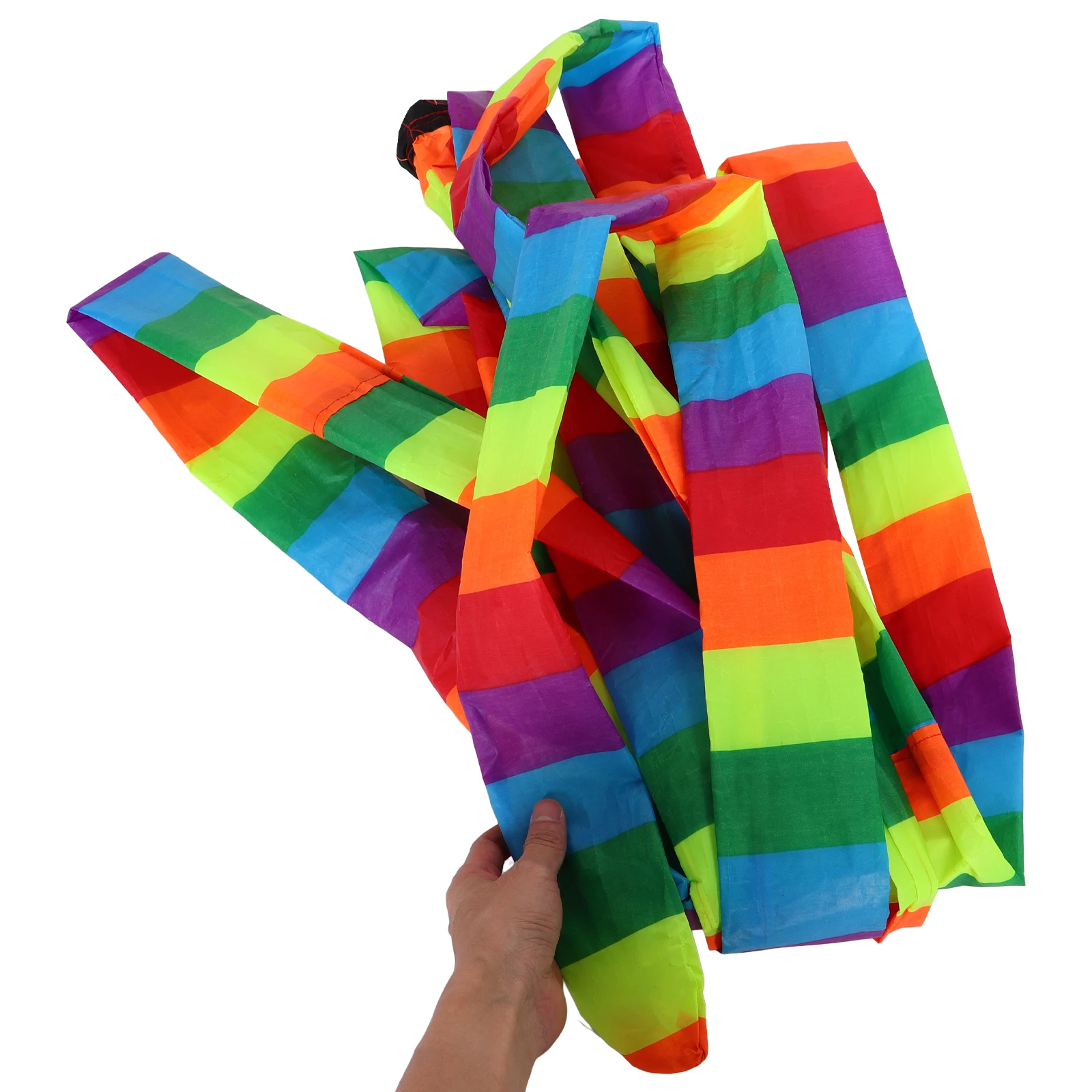 Cola de cometa de arcoíris, colas decorativas de tela colorida para hacer cometas, accesorios tridimensionales de vuelo largo, estabilidad