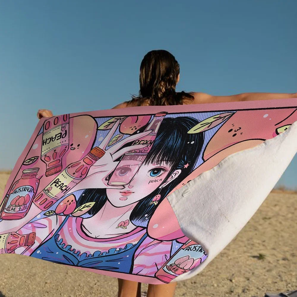 

Beautiful Girl Beach Towel Colorful Bath Towels For Girl Microfiber Quick Dry Custom Sand Free Beach Yoga Spa Gym Pool