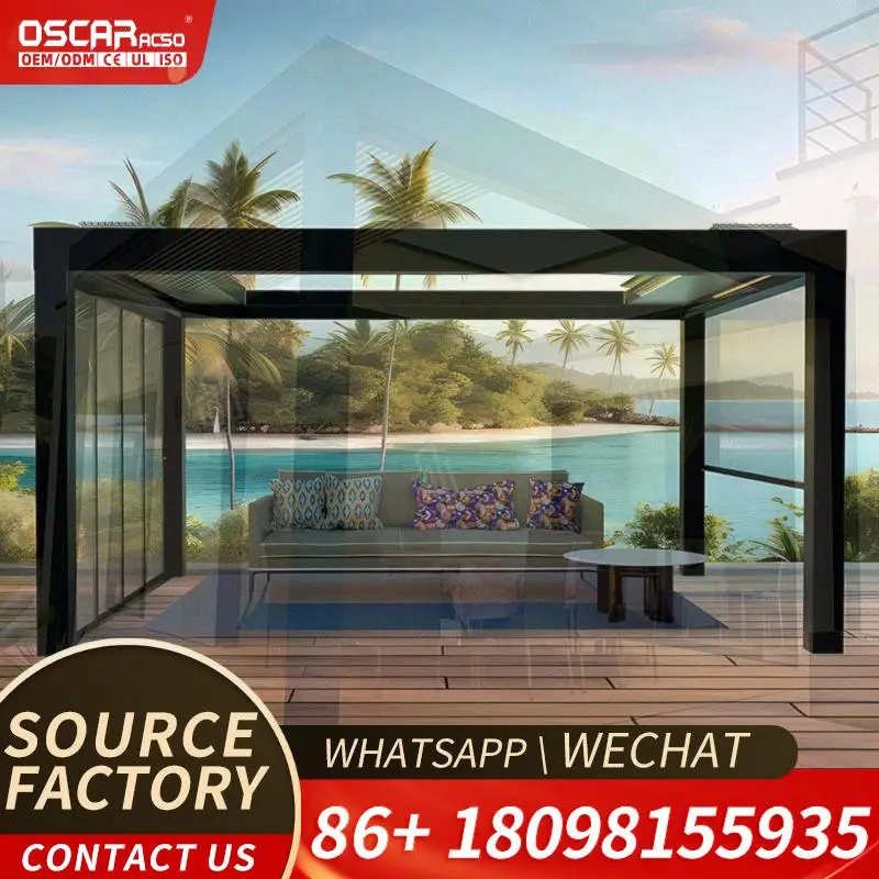 Retractable Aluminum Pergola for Patio Outdoor Arches and Arbours in Backyard Garden Terrace pergola