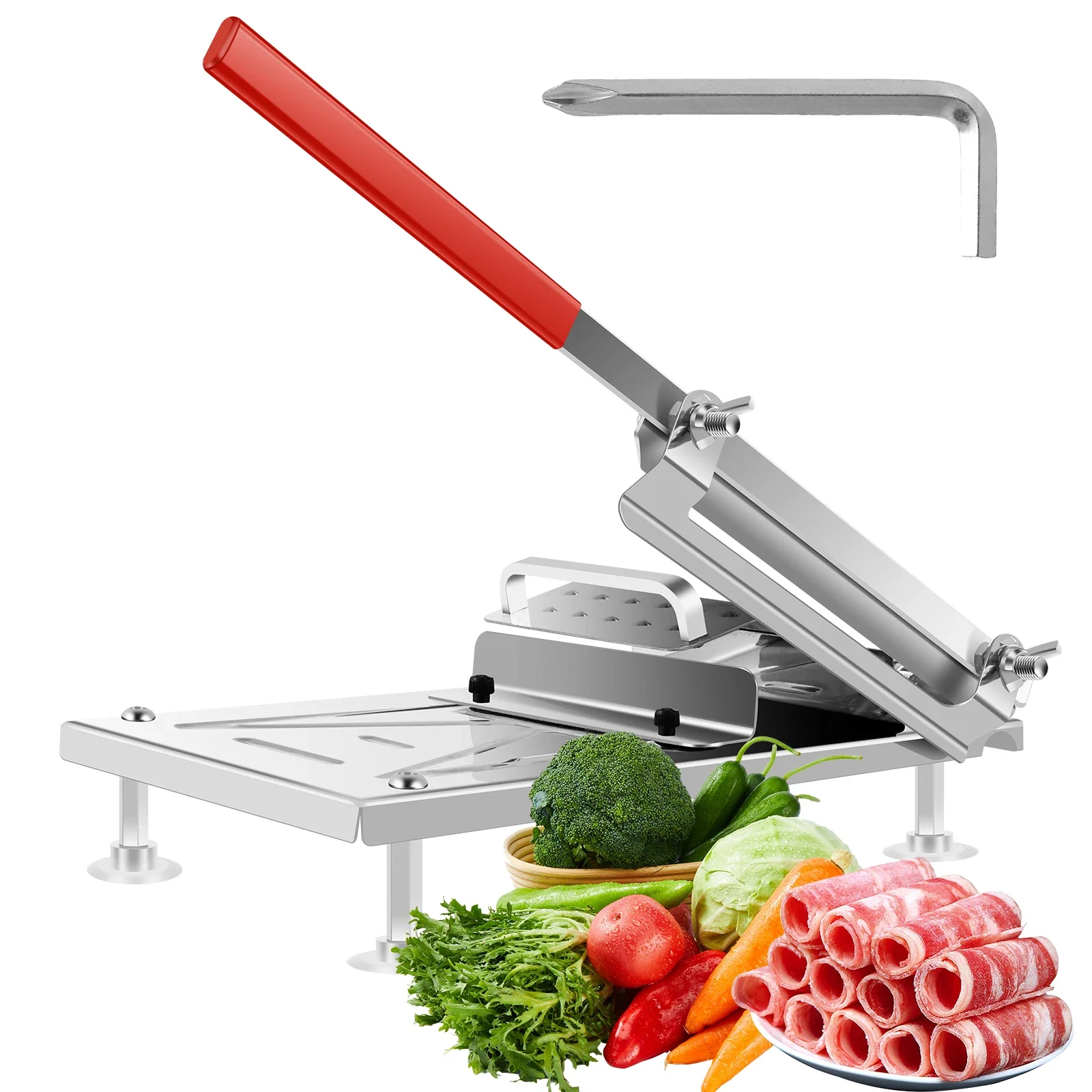 

Stainless Steel Food Slicer Household Manual Frozen Meat Slicer Beef and Mutton Roll Quickly Slice for Cooking of BBQ Hot Pot