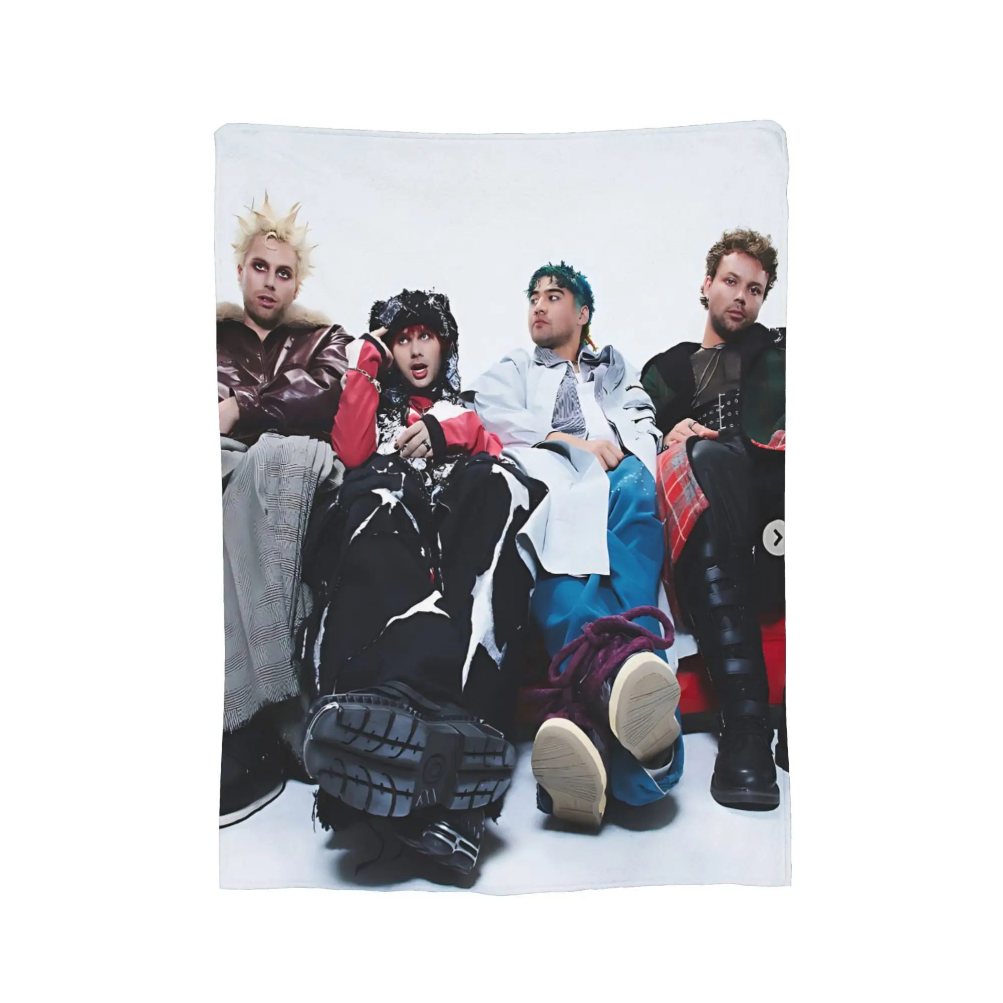 Customize 5 Seconds Of Summer Members Throw Blanket | Contemporary Style, Soft And Durable Flannel, Suitable For Sofa, Bed, Tata