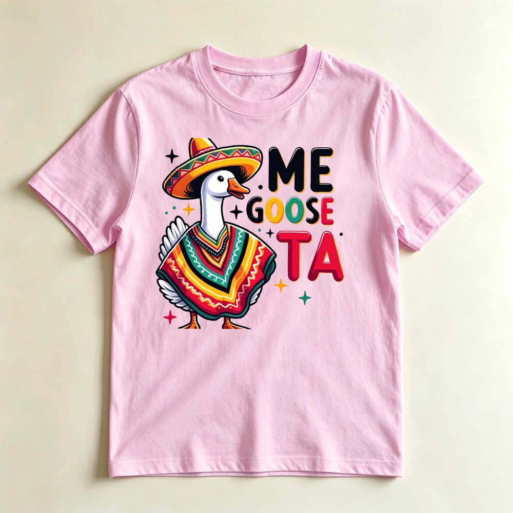 Funny Mexican Goose Poncho Sombrero Graphic T Shirt Women Summer Cartoon Animal Meme Tee Spanish Culture Print Clothes