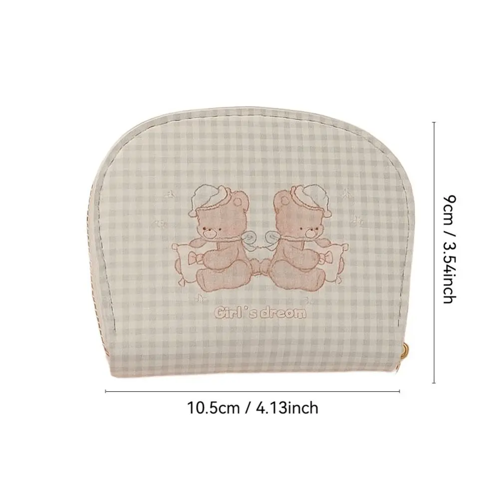 Simpatico sacchetto per carte con orso di buona notte in pelle PU con slot per carte multiple Portamonete Porta carte portatile anti smagnetizzazione Donne Ragazze