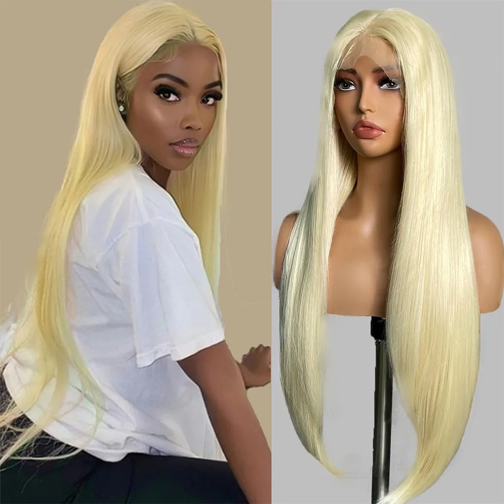 

200Density 36Inch HD Transparent 613 Blonde Straight 13x6 Lace Front 100%Human Hair Wigs For Women Colored 13x4 Lace Frontal Wig