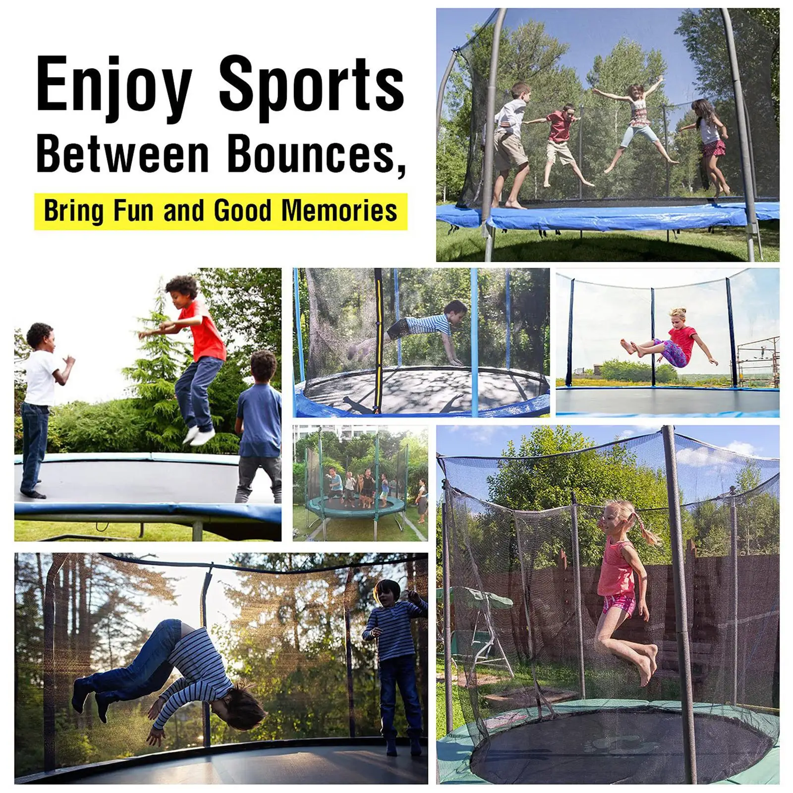 Trampoline Repair Kit Trampoline Mat 7Pcs Sports Accessories Net Repair 4inchx4 Fixing Kit for Outdoors