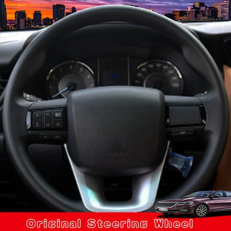 Customize Micro Fiber Leather Car Steering Wheel Cover For Toyota Fortuner 2016 2017 2018 2019 2020 Hilux 2015-2020 Car Interior