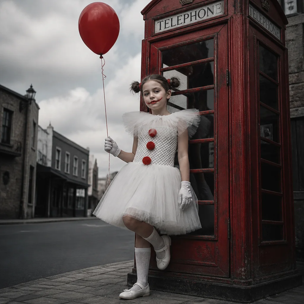 2026 Grey Clown Girl Halloween Costume Weird Clown Dress Children's Carnival Halloween Party Role Playing Costume Costumes Kids