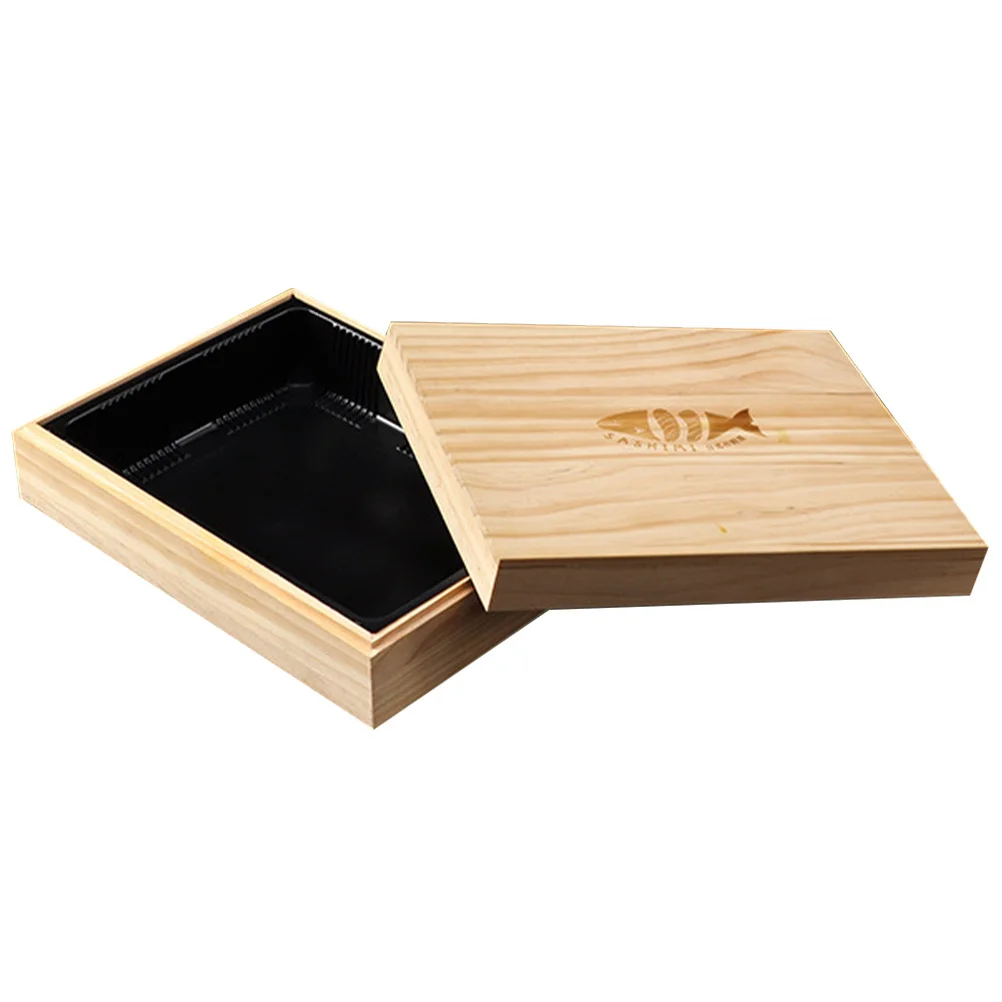 

1Set Handmade Wood Sushi Box Japanese Bento Container Strong Portable Meal Carrier Perfect for Outdoor Indoor Food Storage