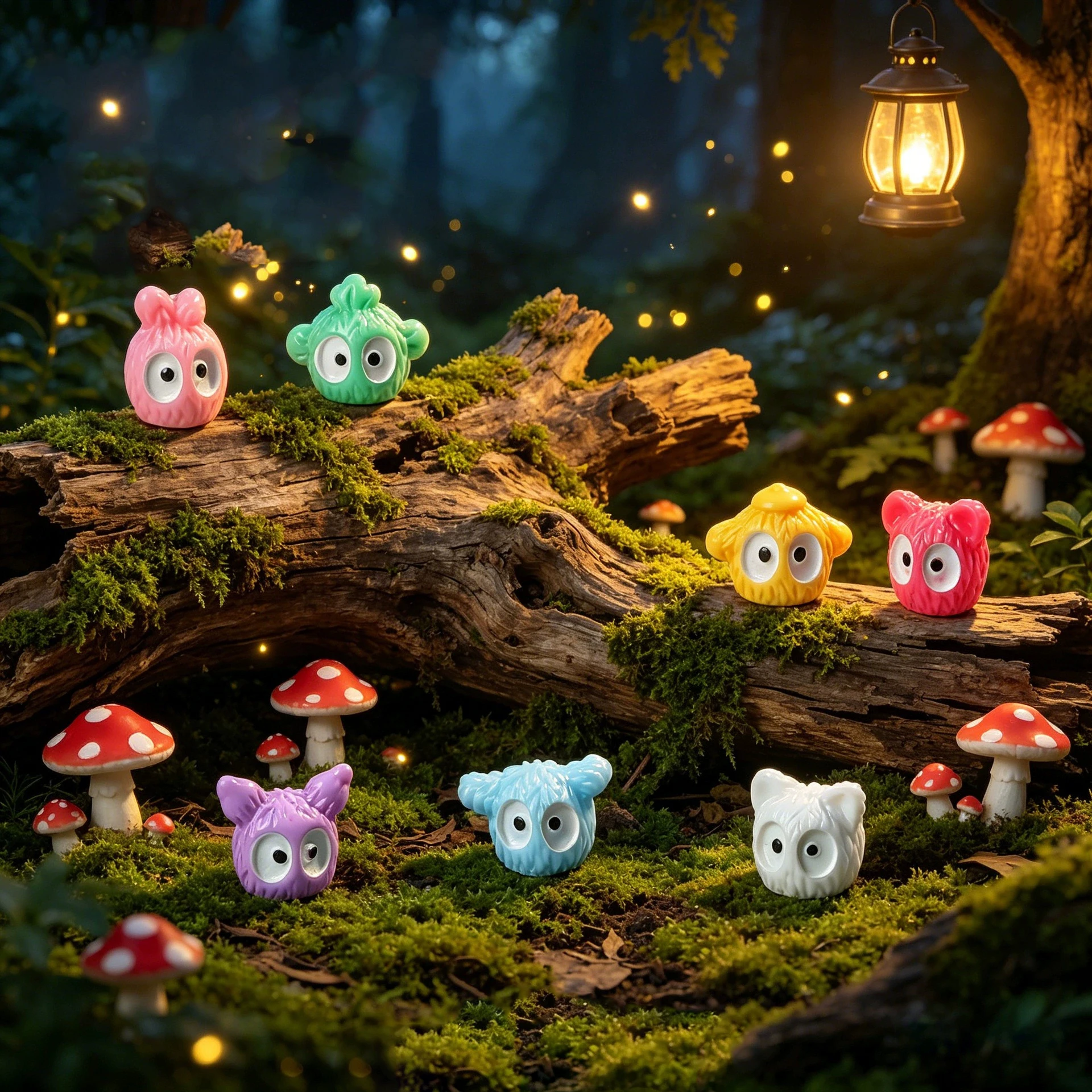 7pcs/set Cartoon Cute Small Coal Balls Figurine Model DIY Decorative Accessories Kawaii Desktop Car Ornaments Toys