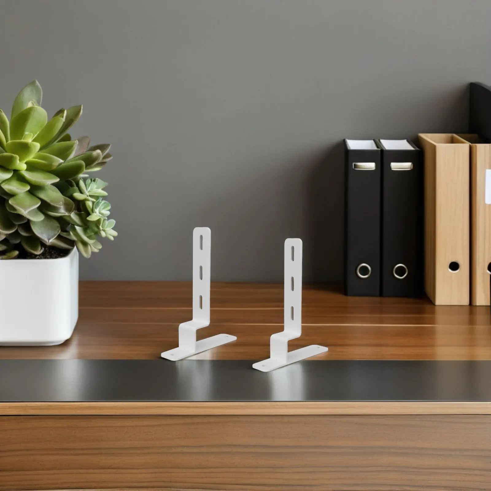 2Pcs Desk Pegboard Bracket Heavy Duty Metal Tabletop Fixing Support for Home Office Organizer Display Panel Mount