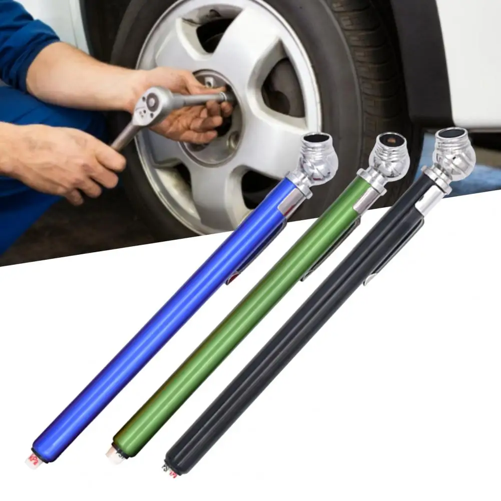 Tire Pressure Tester  Portable 4-sided Scale Electroplated Surface  Energy-saving Tire Pressure Meter Workshop Supply