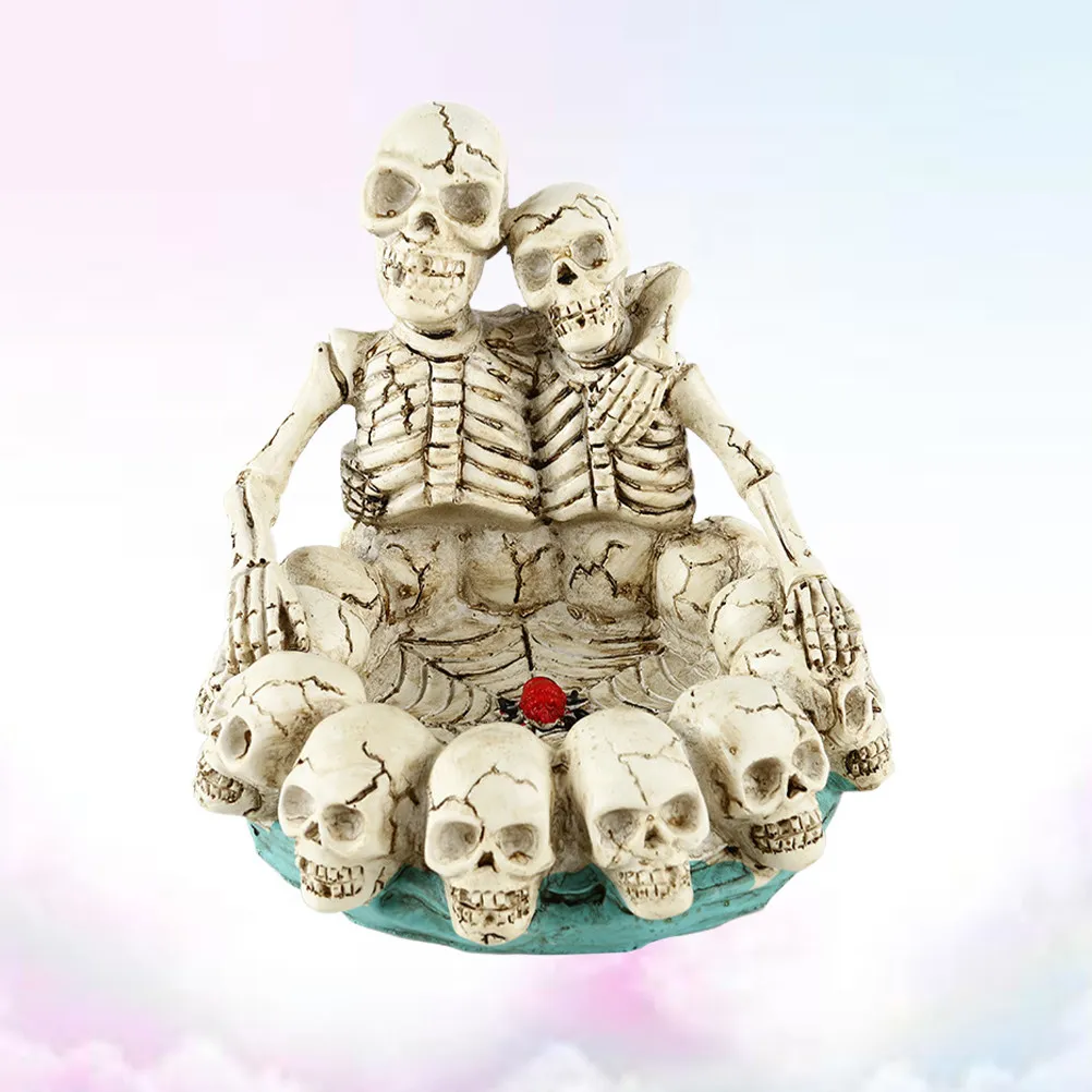 

Desktop Decoration Sculpture Resin Skull Bedroom Mysterious Skeletons Decorative Figurines Ashtray