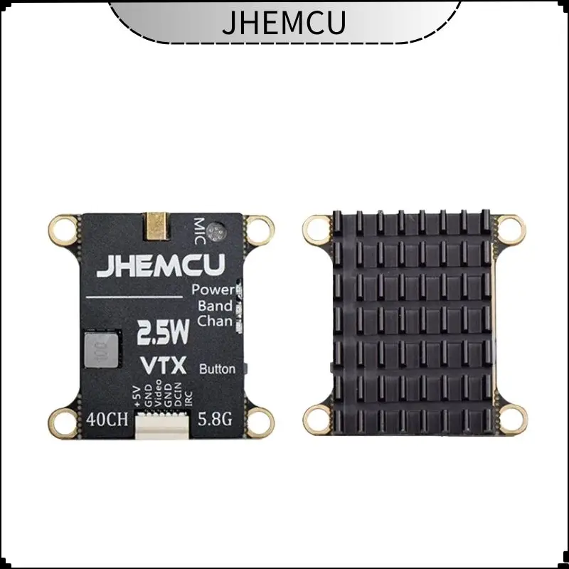 

JHEMCU 2,5 Вт, 5,8 ГГц, 40 каналов, регулируемый передатчик FPV со встроенным микрофоном и радиатором для радиоуправляемого самолета, большой радиус действия 2-6S, 30x30 м