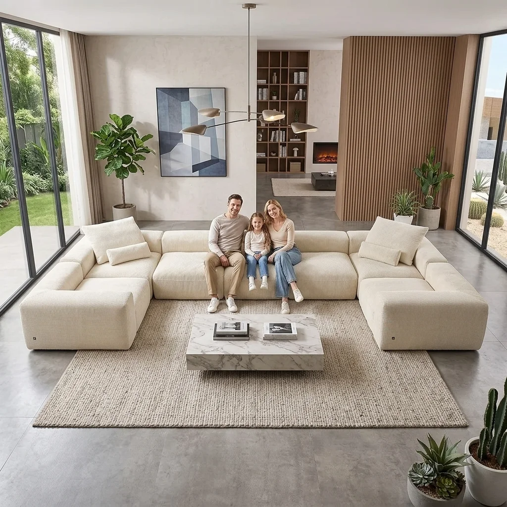 One-stop Durable Modular Sofa Wholesale Boneless Couch Sectional Sofa Set Living Room  Furniture