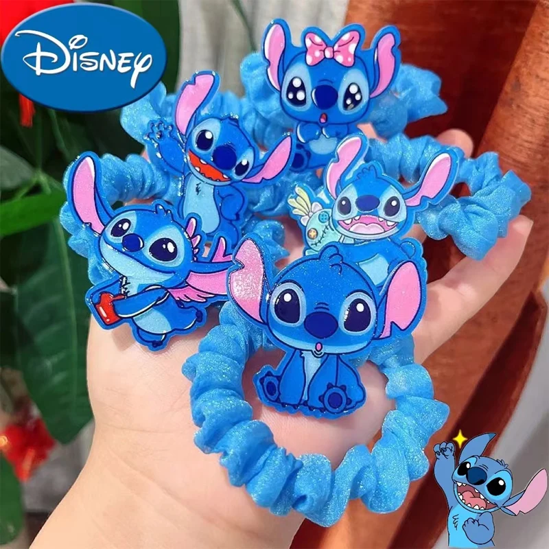 Disney Lilo & Stitch Hair Scrunchies Anime Cartoon Stitch Hair Accessories Decoration Hair Bands for Girls Kids Christmas Gifts