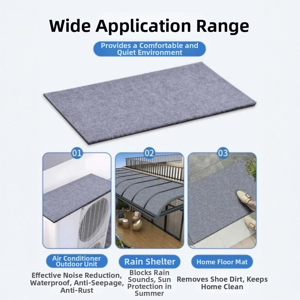 Waterproof Air Conditioner Cover Rainproof Weatherproof Noise Reduction Pad Soundproof Removable Outdoor Unit Silencing Pad Roof