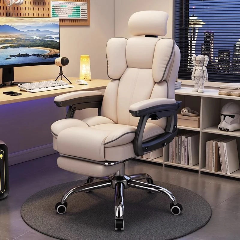 Computer Leather Chair Boss Business Office Chair Home Back Comfortable Sedentary Lazy Sofa Casual Gaming Chair