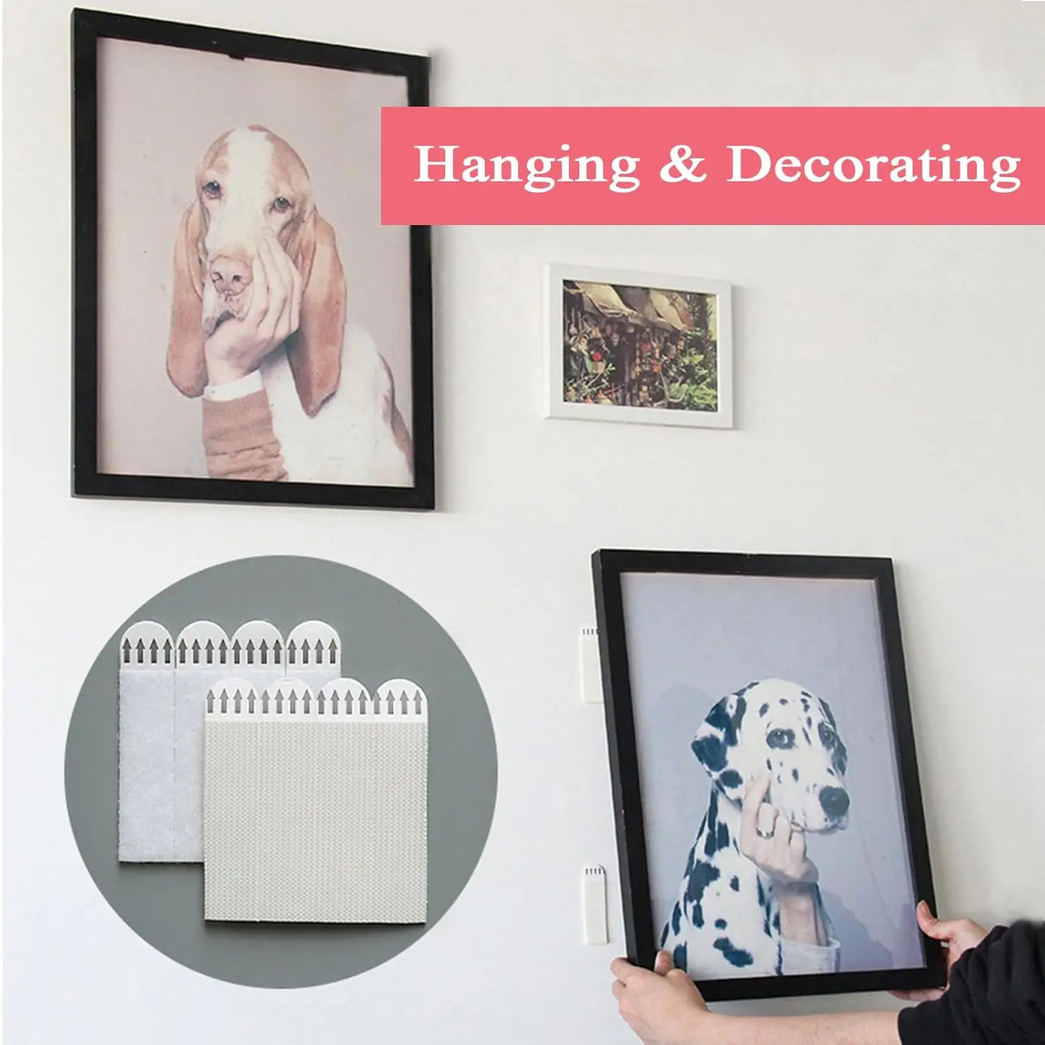 24pcs-Traceless Easy To Pull Adhesive Velcro For Fixing Photo Frames, Hanging Pictures Without Leaving Any Adhesive Tape