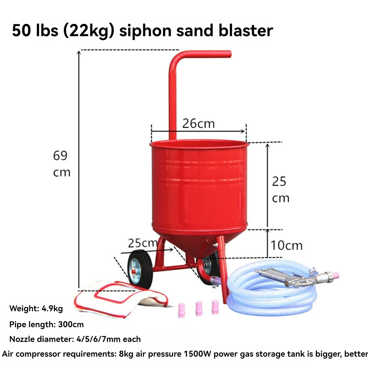 Sandblasting machine rust removal pneumatic sandblasting tank 20 gallon 10 metal refurbishment polishing