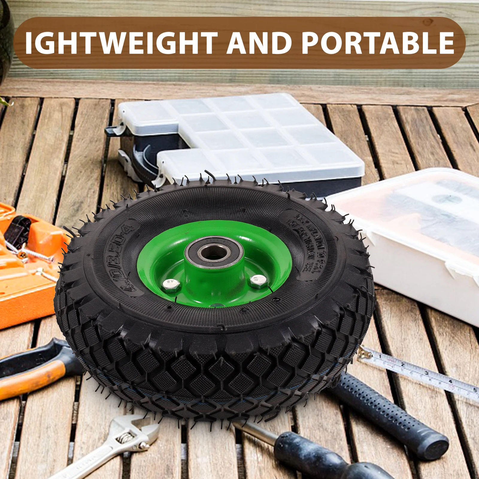 

Pneumatic Wheelbarrow Tire 4.80-8 Garden Cart Replacement Wheel For Lawn Mower Hand Cart Shockproof Wheel