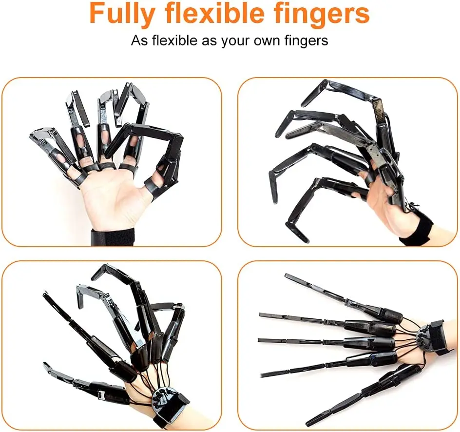 Halloween Articulated Fingers Scarry Fake Fingers Skeleton Hands Realistic Horror Ghost Claw Props Cosplay Gear Finger Glove