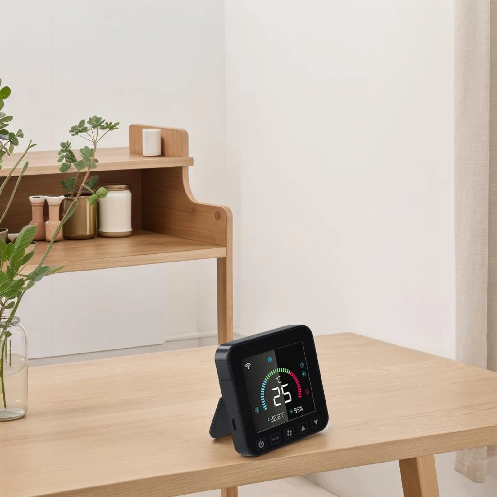 88 Mm X 88 Mm X 16 Mm WiFi Temperature Controller Filter Cleaning Reminder Real-time Temperature Display Scheduled Tasks