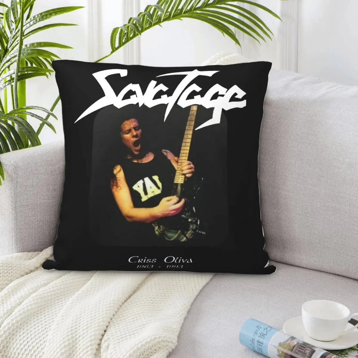 Savatage Criss Oliva 1963 1993 The Guitarist Regular Size Grose S 2Xl Slogan Pillow Case image 6