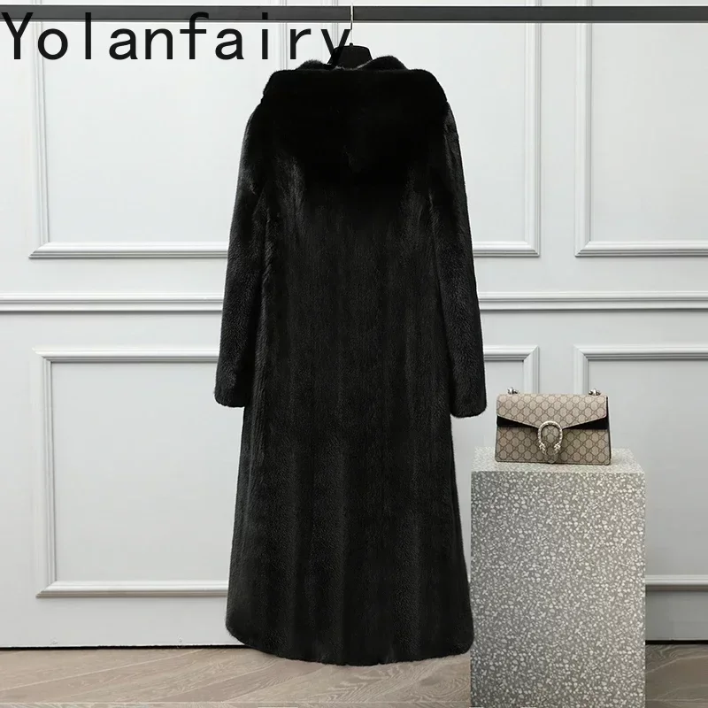 

Real Fur Coat Mink Fur Luxury Winter Long Mink Fur Jackets for Women Hooded Coats Women Clothing New In Outerwears Abrigos