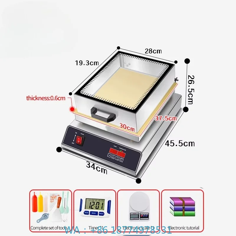 Commercial Digital Display Single Cavity Souffle Pastry Forming Station With Lid Non-stick Surface For Street Stall Pancake Shap