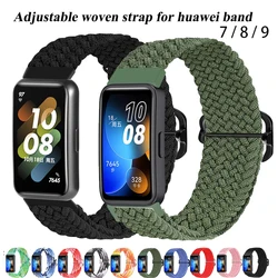 Nylon Strap for Huawei Band 7 8 9 Accessories Adjustable Loop Wristband Elastic Nylon Bracelet Correa for Huawei Band 9 8 7 Band