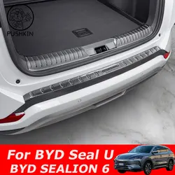 Rear Trunk Bumper Guard Cover Sticker Boot Plate With logo For BYD Seal U SEALION 6 Car Style Protector Decoration Accessories