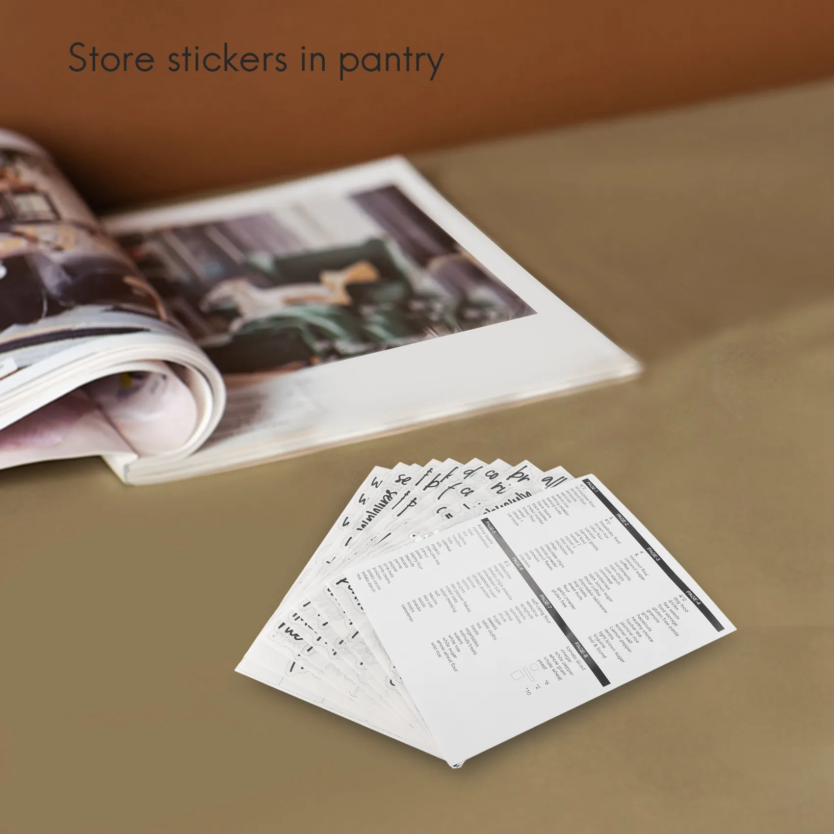 A33Z-168PCS Pantry Label Printed Home Containers Jars Bottles Tags Waterproof Transparent Self-Adhesive Food Label Stickers