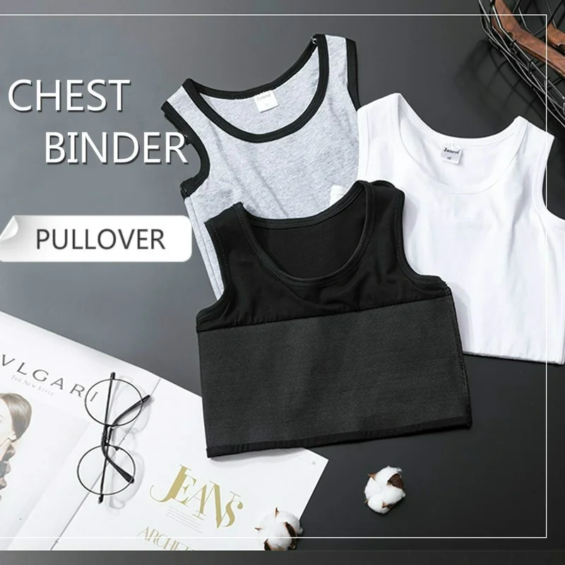 READY STOCK Bandage Chest Binder Breathable Pullover Breast Binder Corset Plus Size Binder Bra Sports Bra Super Flat