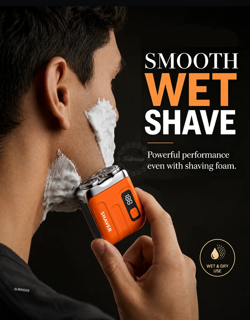 Mens Electric Shaver Rechargeable Waterproof mini Portable Beards Razor Wet/Dry