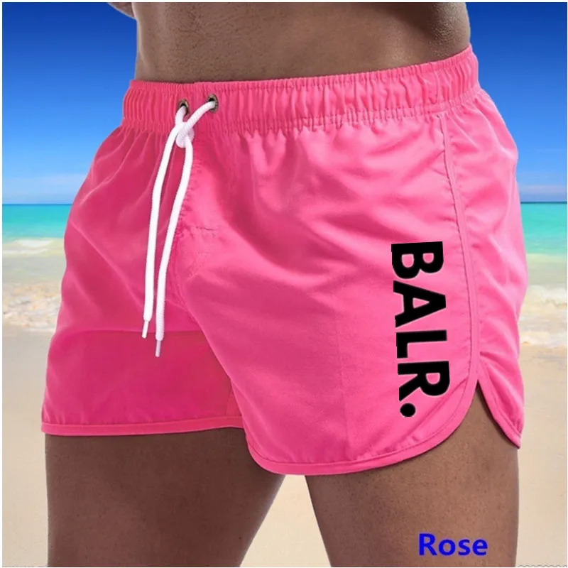 2024 Trendy BALR Brand Summer Quick-Dry Shorts Men Swimwear Beach Shorts Swim Shorts Beach Wear Sports (9 Colors) Men\'s Clothing